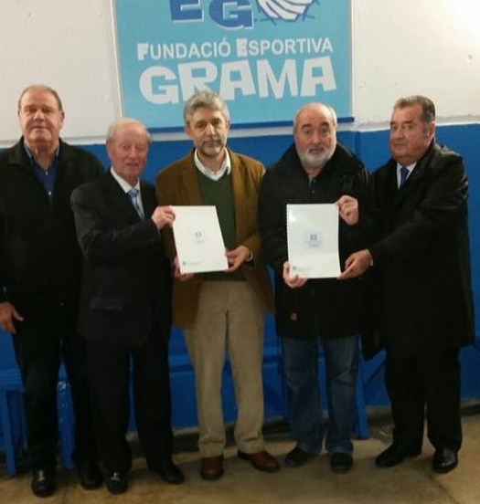 d'esquerra a dreta: el Directou Xavi Samper, l'economista Enric Soler, el Regidor Diego Arroyo, el President Antonio Morales i el President adjunt Genís Vera.
